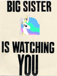 Size: 430x572 | Tagged: safe, princess celestia, alicorn, pony, 1984, female, mare, propaganda, solo