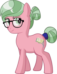 Size: 2330x3000 | Tagged: safe, artist:doctor-g, idw, earth pony, pony, spoiler:comic46, background pony, glasses, idw showified, looking at you, secretary, simple background, solo, transparent background, unnamed pony, vector