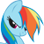 Size: 7000x7066 | Tagged: safe, artist:marble-soda, rainbow dash, pegasus, pony, absurd resolution, blue coat, female, mare, multicolored mane, solo