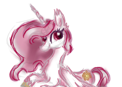 Size: 662x471 | Tagged: safe, artist:brookedaninja, princess celestia, alicorn, pony, chest fluff, female, mare, prone, simple background, smiling, solo, unshorn fetlocks, white background