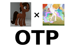 Size: 661x435 | Tagged: safe, princess celestia, alicorn, earth pony, pony, chell, chellestia, exploitable meme, female, lesbian, mare, meme, otp, shipping, simple background, vector, white background