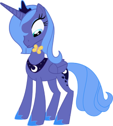 Size: 3493x3860 | Tagged: safe, artist:sorata-daidouji, princess luna, alicorn, butterfly, pony, friendship is magic, s1 luna, simple background, solo, transparent background