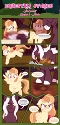 Size: 1919x3965 | Tagged: safe, artist:estories, oc, oc only, oc:alice goldenfeather, oc:möbius, pegasus, pony, unicorn, comic:find yourself, colored pupils, comic, female, male, mare, stallion