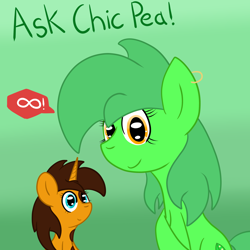 Size: 3000x3000 | Tagged: safe, artist:bigmackintosh, oc, oc only, oc:aíne, oc:chic pea, earth pony, pony, unicorn, blog icon, ear piercing, earring, infinity, jewelry, piercing, tumblr