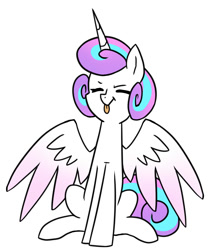 Size: 1300x1500 | Tagged: safe, artist:theroyalartofna, princess flurry heart, pony, older, simple background, solo, tongue out, white background