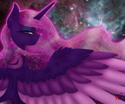 Size: 2400x2000 | Tagged: safe, artist:anxiouslilnerd, artist:minelvi, princess luna, alicorn, pony, collaboration, au luna, solo