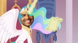 Size: 704x386 | Tagged: safe, princess celestia, alicorn, pony, charles barkley, photo, princess, youtube link