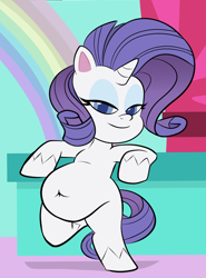 Size: 800x1080 | Tagged: safe, artist:scobionicle99, rarity, pony, unicorn, my little pony: pony life, belly, belly button, big belly, bipedal, bipedal leaning, fat, female, leaning, mare, raritubby, smug, solo, standing, unshorn fetlocks