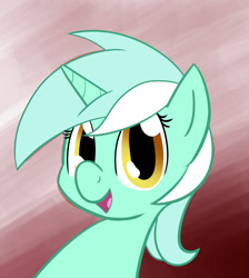 Size: 895x1000 | Tagged: safe, artist:whatsapokemon, lyra heartstrings, pony, unicorn, bust, cute, hnnng, looking at you, open mouth, portrait, smiling, solo