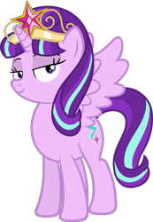Size: 4153x6000 | Tagged: safe, artist:slb94, starlight glimmer, alicorn, pony, absurd resolution, accessory theft, alicornified, big crown thingy, element of magic, jewelry, lidded eyes, looking at you, race swap, regalia, role reversal, simple background, smiling, solo, spread wings, starlicorn, this will end in communism, transparent background, vector, xk-class end-of-the-world scenario