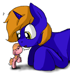 Size: 502x527 | Tagged: safe, artist:epicsquirrelgirl, oc, oc only, oc:ellison pippin, oc:star bright, earth pony, pony, unicorn, :o, bipedal, cute, eyes closed, female, floppy ears, giant pony, kissing, macro, male, open mouth, prone, simple background, size difference, stallion, straight, surprise kiss, surprised, white background, wide eyes