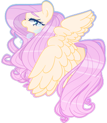 Size: 1080x1233 | Tagged: safe, artist:euphoriapony, fluttershy, pegasus, pony, crying, looking back, profile, sad, simple background, solo, spread wings, teary eyes, transparent background