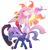 Size: 5120x5376 | Tagged: safe, artist:electrixocket, philomena, princess celestia, princess luna, alicorn, pony, absurd resolution, ponies riding ponies, swag