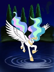 Size: 1200x1600 | Tagged: safe, artist:iwasonceaking, princess celestia, alicorn, pony, crown, female, horn, mare, solo