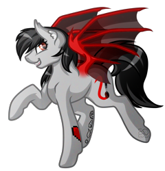 Size: 3400x3547 | Tagged: safe, artist:amazing-artsong, oc, oc only, oc:scarlet spectrum, bat pony, pony, red and black oc, solo