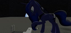 Size: 1280x600 | Tagged: safe, artist:ouranoscaelus, princess luna, alicorn, pony, 3d, gmod, macro, moon