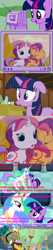 Size: 338x1587 | Tagged: safe, screencap, discord, princess celestia, scootaloo, sweetie belle, twilight sparkle, alicorn, pony, unicorn, g3.5, the return of harmony, child, female, mare, television