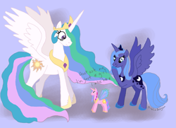 Size: 1285x930 | Tagged: safe, artist:bibliodragon, princess celestia, princess luna, alicorn, pony, pinklestia, s1 luna, the simpsons