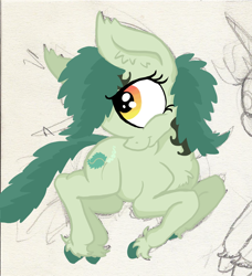 Size: 1042x1143 | Tagged: safe, artist:paskanaakka, derpibooru exclusive, oc, oc only, oc:bittergreen, pony, chest fluff, colored hooves, ear fluff, simple background, smiling, solo, unshorn fetlocks