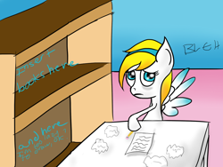 Size: 1000x750 | Tagged: safe, artist:upsidedownpanda, oc, oc only, oc:june, pegasus, pony, lazy artist, simple, solo