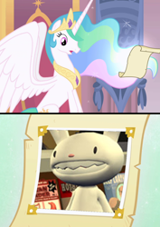 Size: 1024x1450 | Tagged: safe, princess celestia, alicorn, pony, crossover, max, meme, sam and max, trollestia