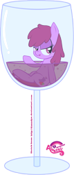 Size: 3000x7031 | Tagged: safe, artist:atnezau, berry punch, berryshine, pony, alcohol, cup, cup of pony, drunk, glass, go home you're drunk, micro, simple background, smiling, solo, tongue out, transparent background, vector, wine, wine glass