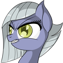 Size: 2334x2343 | Tagged: safe, artist:datapony, limestone pie, earth pony, pony, angry, bust, colored pupils, high res, portrait, simple background, solo, transparent background