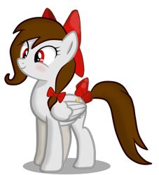 Size: 4000x4405 | Tagged: safe, artist:rsa.fim, oc, oc only, oc:whisper hope, pegasus, pony, absurd resolution, bow, cutie mark, female, mexican, red eyes, ribbon, simple background, solo, tail bow, tail wrap, transparent background, unitárium, vector