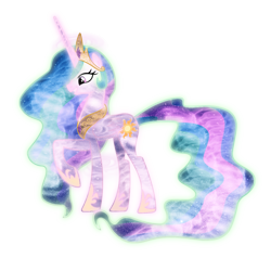 Size: 1000x950 | Tagged: safe, artist:sylphastiel, artist:twilightsylph, princess celestia, alicorn, pony, female, mare, multicolored mane, solo, white coat