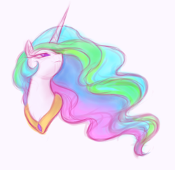 Size: 646x628 | Tagged: source needed, safe, artist:mn27, princess celestia, alicorn, pony, bust, female, looking to side, looking to the right, looking up, mane, mare, portrait, profile, simple background, solo, white background