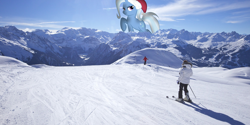 Size: 2000x1000 | Tagged: safe, artist:slb94, artist:somerandomminion, artist:swivel-zimber, trixie, pony, unicorn, christmas, female, giant pony, giantess, hat, irl, macro, mare, mountain, photo, photomanipulation, photoshop, ponies in real life, santa hat, skiing, smirk, snow, titanic, vector