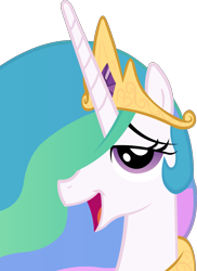 Size: 2183x3000 | Tagged: safe, artist:alexstrazse, princess celestia, alicorn, pony, bedroom eyes, bust, cute, cutelestia, female, hair over one eye, high res, looking at you, mare, open mouth, portrait, profile, simple background, smiling, solo, transparent background, vector