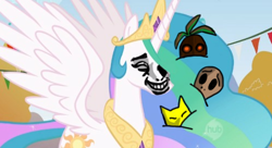 Size: 497x270 | Tagged: safe, edit, edited screencap, screencap, princess celestia, alicorn, pony, draw on me