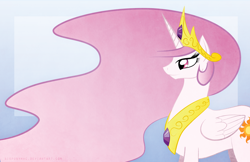 Size: 2550x1650 | Tagged: safe, artist:bigponymac, princess celestia, alicorn, pony, female, mare, pink mane, solo, younger