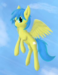 Size: 2212x2861 | Tagged: safe, artist:deerdraw, oc, oc only, oc:annapone, pegasus, pony, female, flying, solo