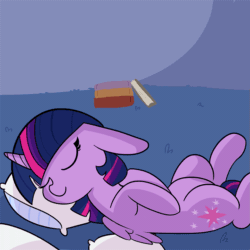Size: 907x907 | Tagged: safe, artist:tjpones, twilight sparkle, twilight sparkle (alicorn), alicorn, pony, animated, book, breathing, cute, cutie mark, ear twitch, eyes closed, floppy ears, gif, leg twitch, lying, on back, on floor, pillow, sleeping, smiling, solo, tjpones is trying to murder us, twiabetes, weapons-grade cute