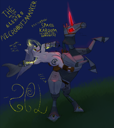 Size: 1024x1149 | Tagged: safe, artist:superlagg, oc, oc only, pony, robot, unicorn, chubby, claws, telekinesis