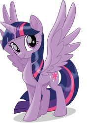 Size: 5224x7298 | Tagged: safe, artist:shutterflyeqd, twilight sparkle, twilight sparkle (alicorn), alicorn, pony, my little pony: the movie, absurd resolution, cardboard twilight, looking at you, simple background, smiling, solo, spread wings, stock vector, transparent background, vector, wings