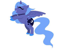 Size: 600x480 | Tagged: safe, artist:osirisanimus, princess luna, alicorn, pony, chibi, chubby, eyes closed, simple background, solo