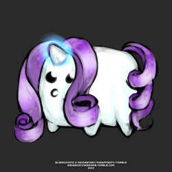 Size: 1280x1280 | Tagged: safe, artist:blindcoyote, rarity, pony, unicorn, chubby, cutie mark, female, horn, mare, purple mane, purple tail, solo, white coat