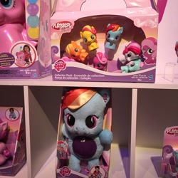 Size: 640x640 | Tagged: safe, applejack, bumblesweet, cheerilee, minty, moondancer, pinkie pie, rainbow dash, oc, earth pony, pegasus, pony, playskool, playskool friends, toy, toy fair 2015