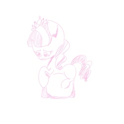 Size: 900x900 | Tagged: safe, artist:pony pudge, diamond tiara, belly, chubby, sketch