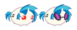 Size: 822x323 | Tagged: safe, artist:djnightmar3, dj pon-3, vinyl scratch, pony, unicorn, :3, blob, blob ponies, chubbie, chubby