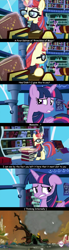 Size: 846x3087 | Tagged: safe, screencap, moondancer, twilight sparkle, twilight sparkle (alicorn), alicorn, amending fences, book, golden oaks library, twilight's canterlot home