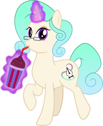 Size: 4563x5565 | Tagged: safe, artist:sugar-loop, oc, oc only, oc:sugar loop, pony, unicorn, absurd resolution, bendy straw, cup, cutie mark, drinking, drinking straw, magic, simple background, solo, transparent background, vector