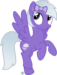 Size: 2200x2929 | Tagged: safe, artist:arifproject, oc, oc only, oc:comment, pegasus, pony, cutie mark, derpibooru, derpibooru ponified, flying, looking up, meta, open mouth, ponified, ribbon, simple background, solo, spread wings, transparent background, vector