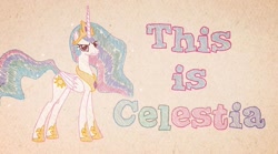 Size: 1152x642 | Tagged: safe, artist:2snacks, princess celestia, alicorn, pony, female, horn, mare, multicolored mane, solo, two best sisters play, white coat