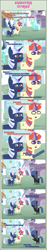 Size: 1205x6406 | Tagged: safe, artist:estories, lyra heartstrings, moondancer, oc, oc:neigh sayer, oc:silverlay, amending fences, comic, fourth wall, pointy ponies