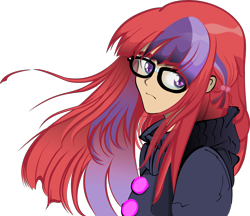 Size: 2218x1917 | Tagged: safe, artist:kmanalli, moondancer, human, amending fences, clothes, female, glasses, humanized, simple background, solo, svg, transparent background, vector