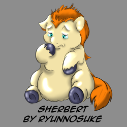 Size: 1000x1000 | Tagged: safe, fluffy pony, chubby, crying, fluffy pony original art, sherbert, solo